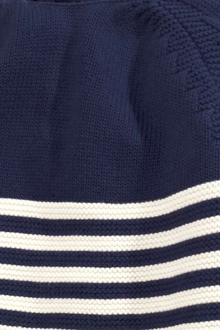 Navy/White Knitted Stripe Dress (0mths-2yrs)